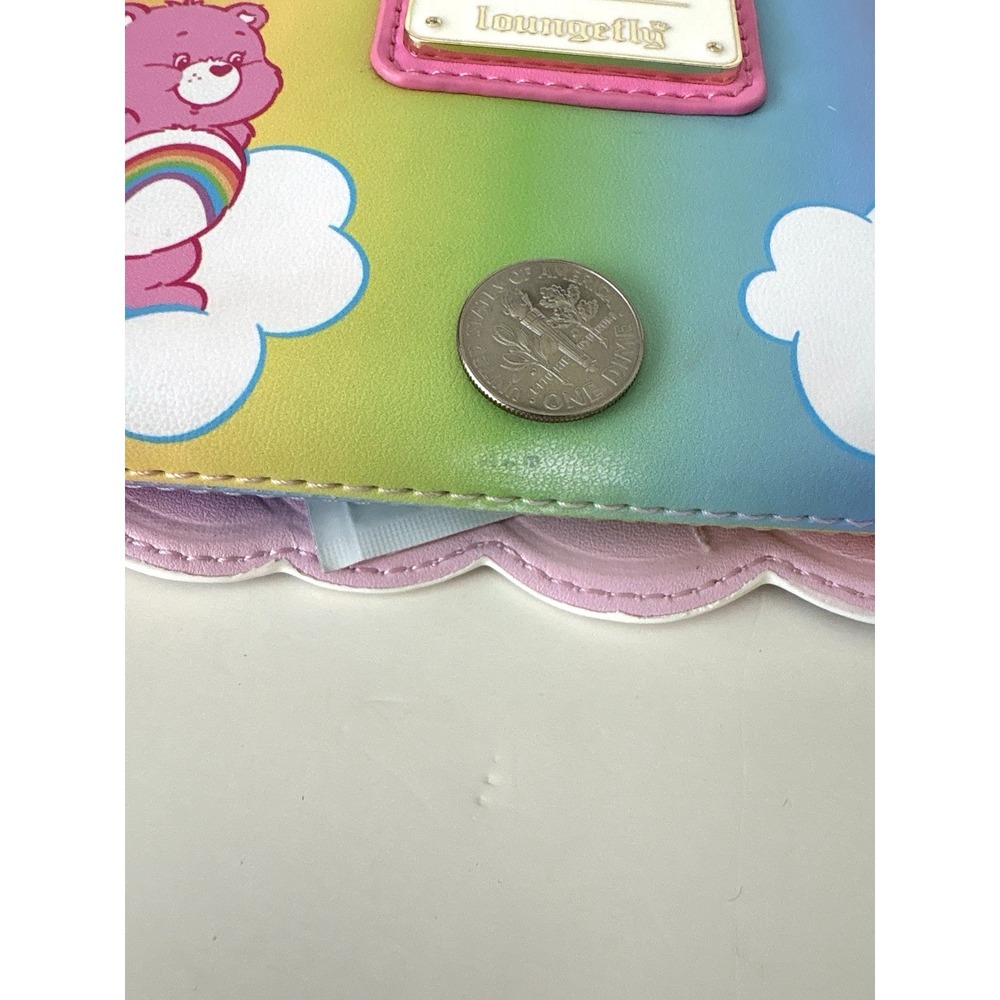NEW Loungefly Care Bears Stare Rainbow Zip Around Wallet *flaw - Picture 9 of 9